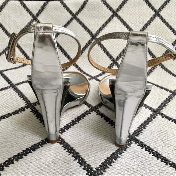 Jimmy Choo silver color block wedge sz 37.5 - Picture 5 of 8